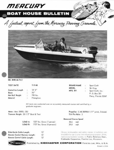 66 Sports Craft Specs